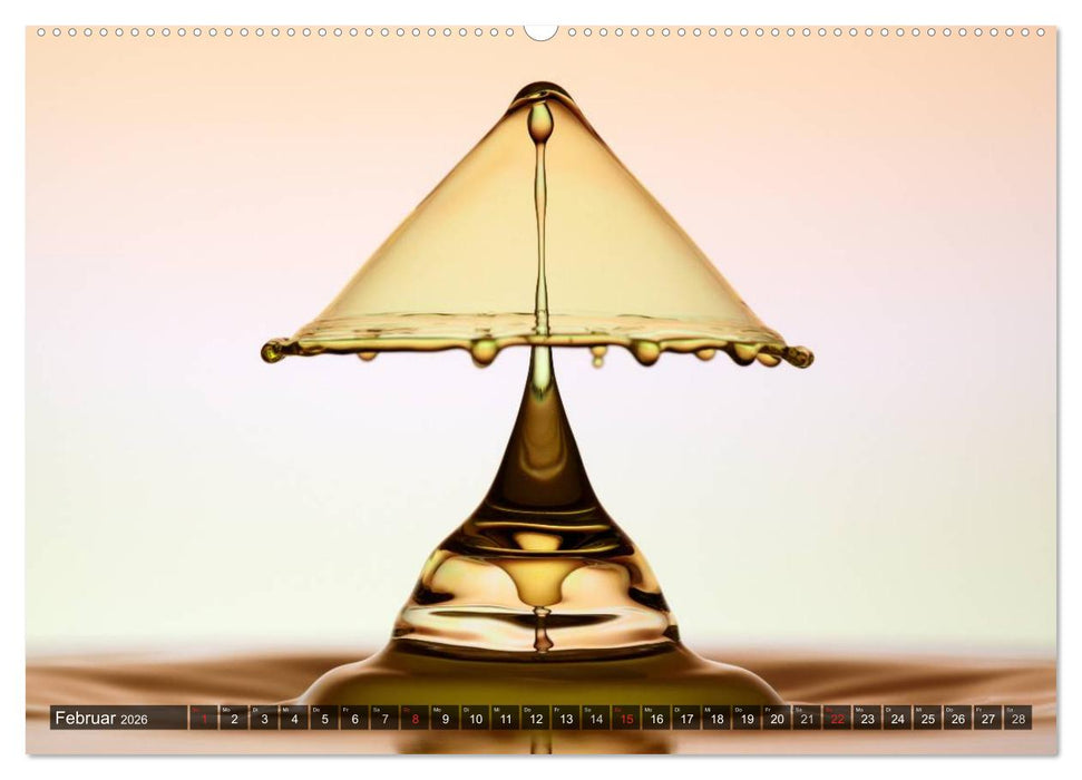 Wassertropfen Kunst Fotografie (CALVENDO Wandkalender 2026)