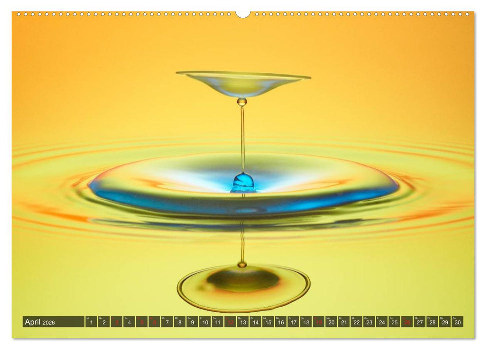 Wassertropfen Kunst Fotografie (CALVENDO Wandkalender 2026)
