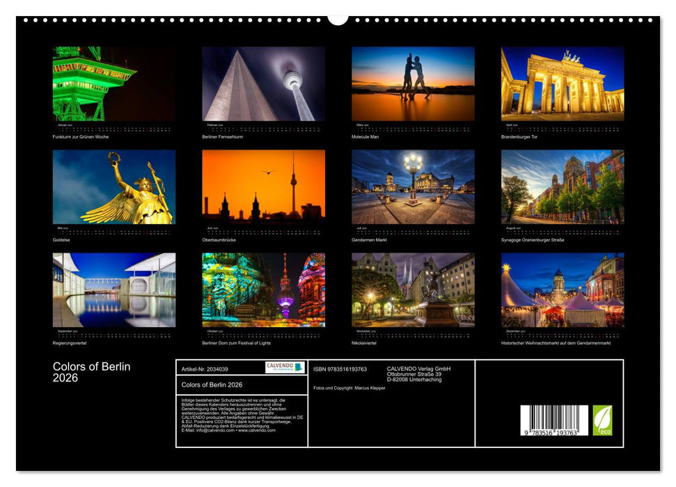 Colors of Berlin 2026 (CALVENDO Premium Wandkalender 2026)
