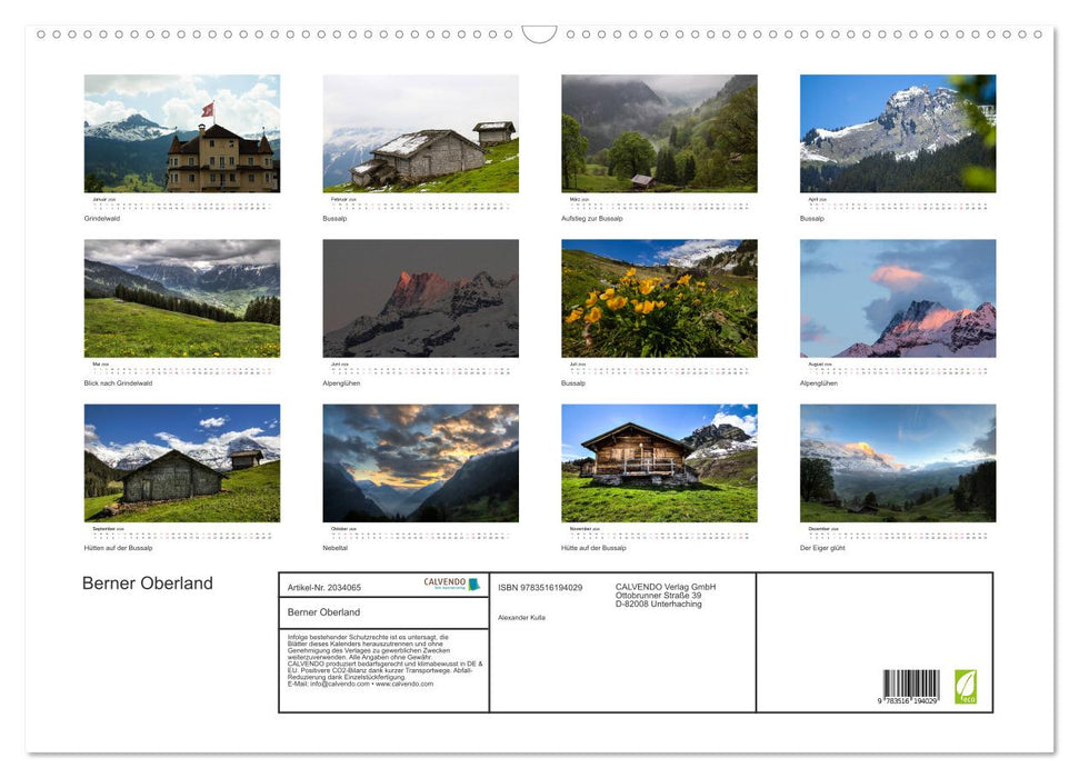 Berner Oberland (CALVENDO Wandkalender 2026)