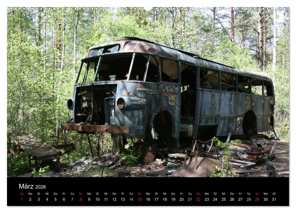 Schrottautos im Kyrkö Mosse (CALVENDO Premium Wandkalender 2026)