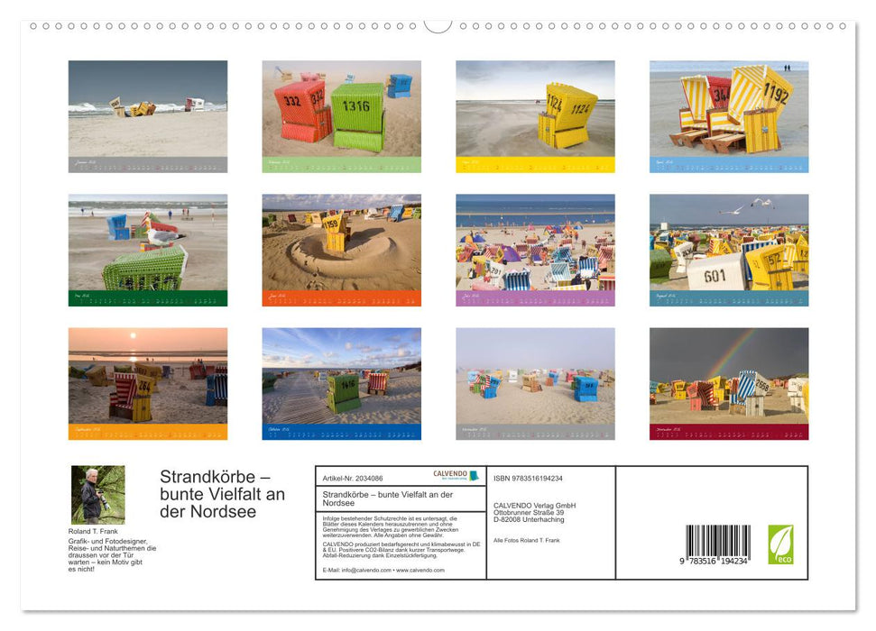 Strandkörbe – bunte Vielfalt an der Nordsee (CALVENDO Premium Wandkalender 2026)