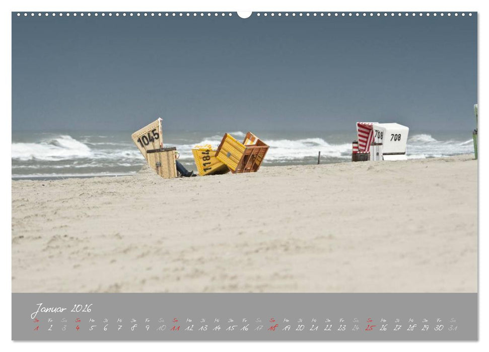 Strandkörbe – bunte Vielfalt an der Nordsee (CALVENDO Premium Wandkalender 2026)