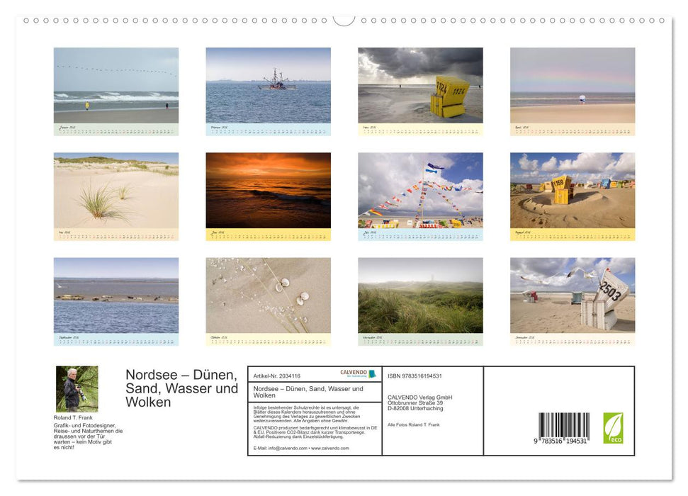 Nordsee – Dünen, Sand, Wasser und Wolken (CALVENDO Premium Wandkalender 2026)