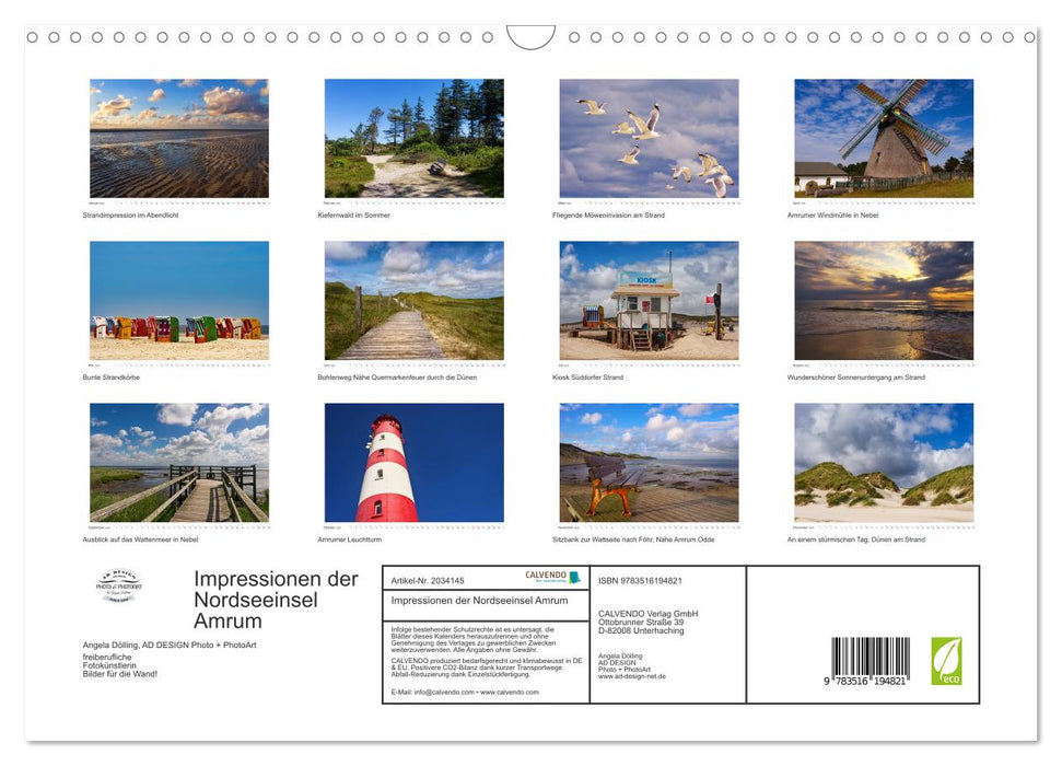 Impressionen der Nordseeinsel Amrum (CALVENDO Wandkalender 2026)