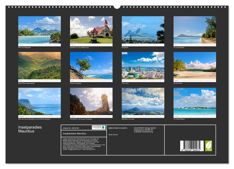 Inselparadies Mauritius (CALVENDO Premium Wandkalender 2026)