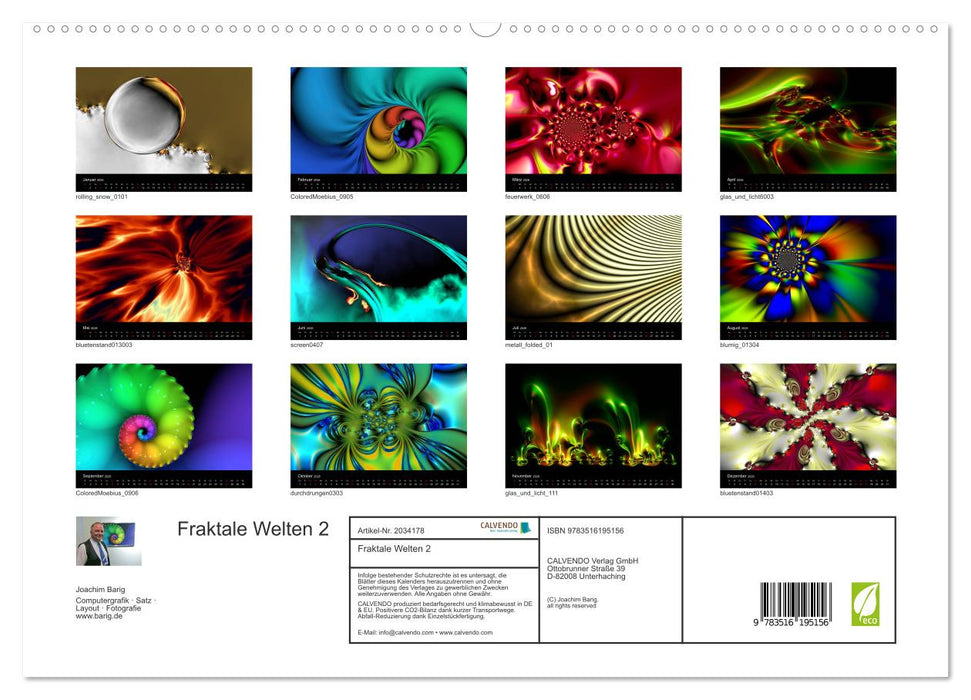 Fraktale Welten 2 (CALVENDO Premium Wandkalender 2026)