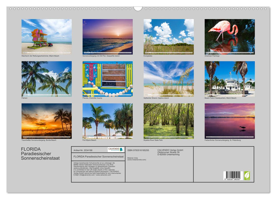 FLORIDA Paradiesischer Sonnenscheinstaat (CALVENDO Wandkalender 2026)