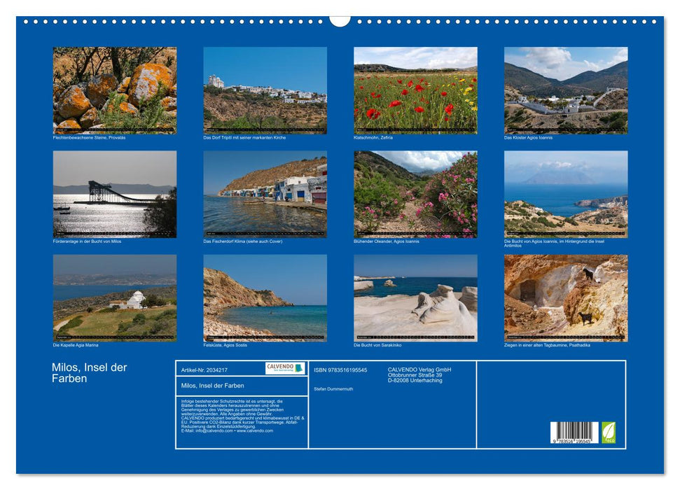 Milos, Insel der Farben (CALVENDO Wandkalender 2026)