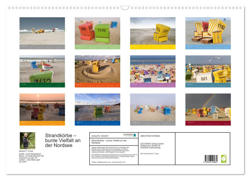 Strandkörbe – bunte Vielfalt an der Nordsee (CALVENDO Wandkalender 2026)