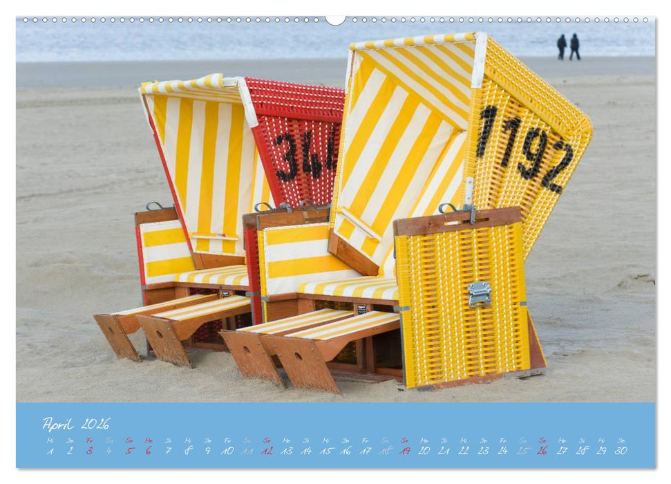 Strandkörbe – bunte Vielfalt an der Nordsee (CALVENDO Wandkalender 2026)