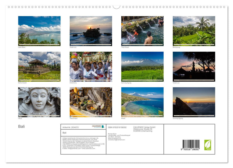 Bali (CALVENDO Premium Wandkalender 2026)