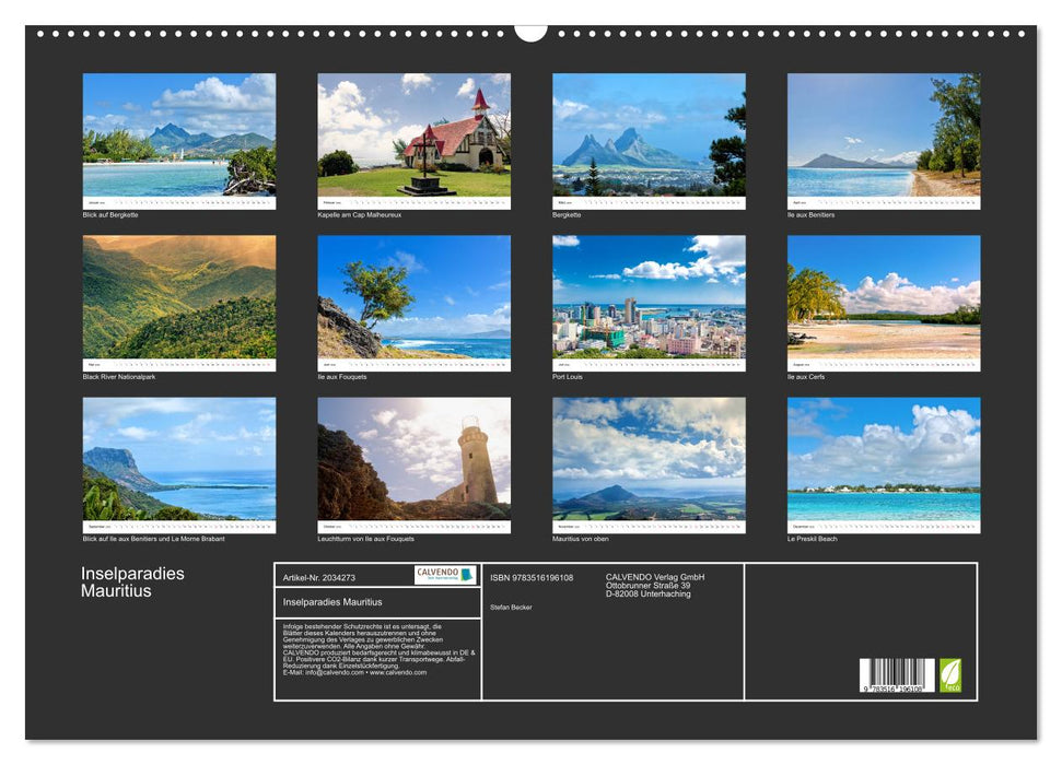 Inselparadies Mauritius (CALVENDO Wandkalender 2026)