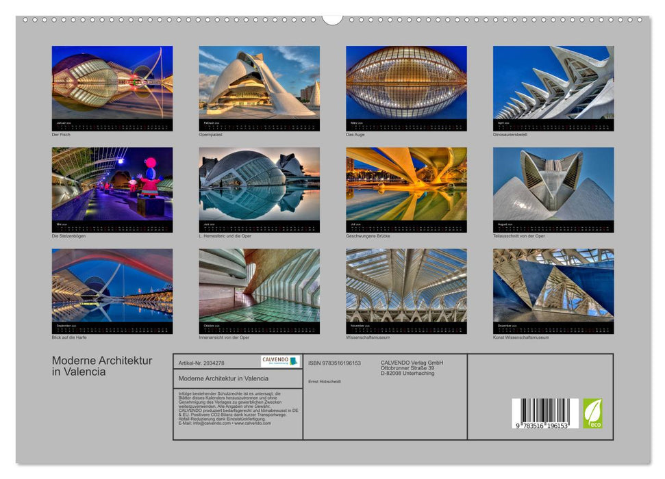 Moderne Architektur in Valencia (CALVENDO Premium Wandkalender 2026)