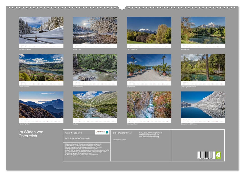 Im Süden von Österreich (CALVENDO Wandkalender 2026)