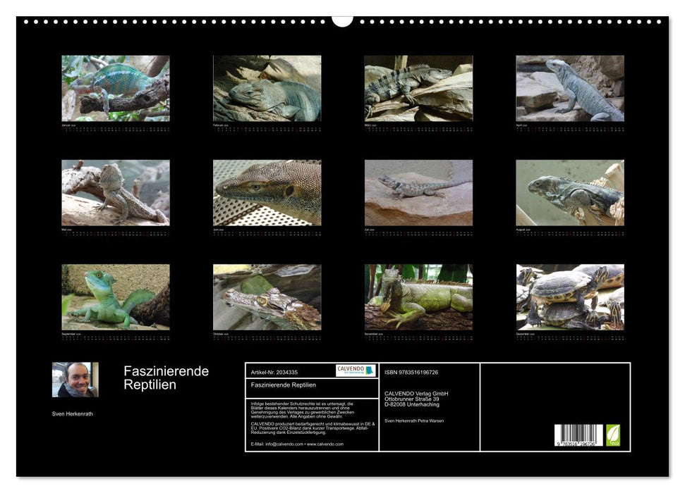 Faszinierende Reptilien (CALVENDO Wandkalender 2026)