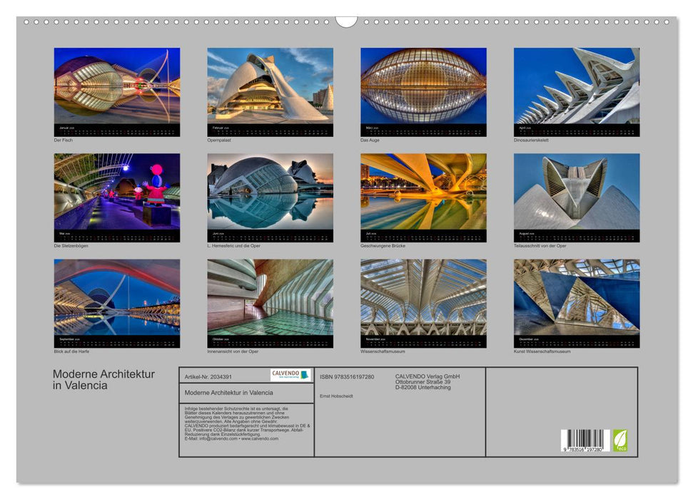Moderne Architektur in Valencia (CALVENDO Wandkalender 2026)