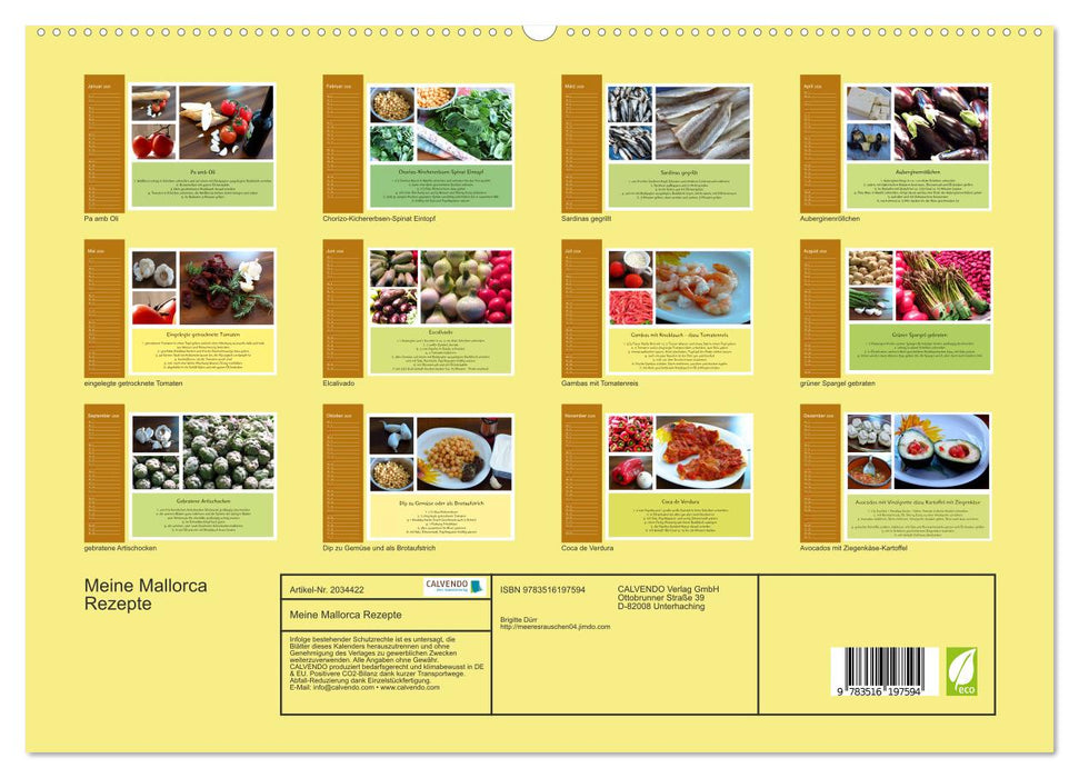 Meine Mallorca Rezepte (CALVENDO Premium Wandkalender 2026)