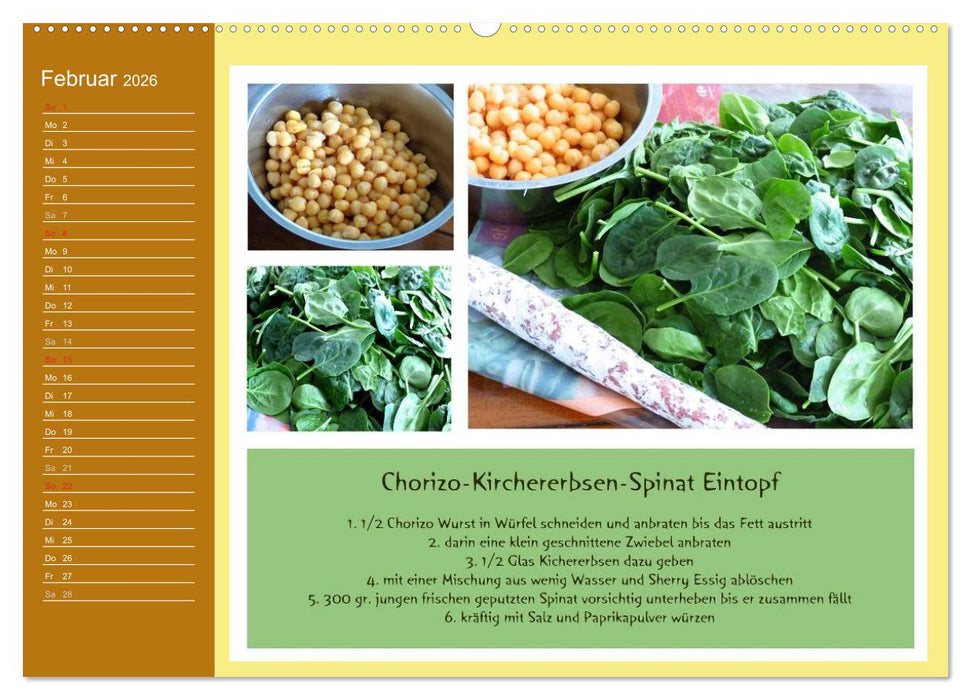 Meine Mallorca Rezepte (CALVENDO Premium Wandkalender 2026)