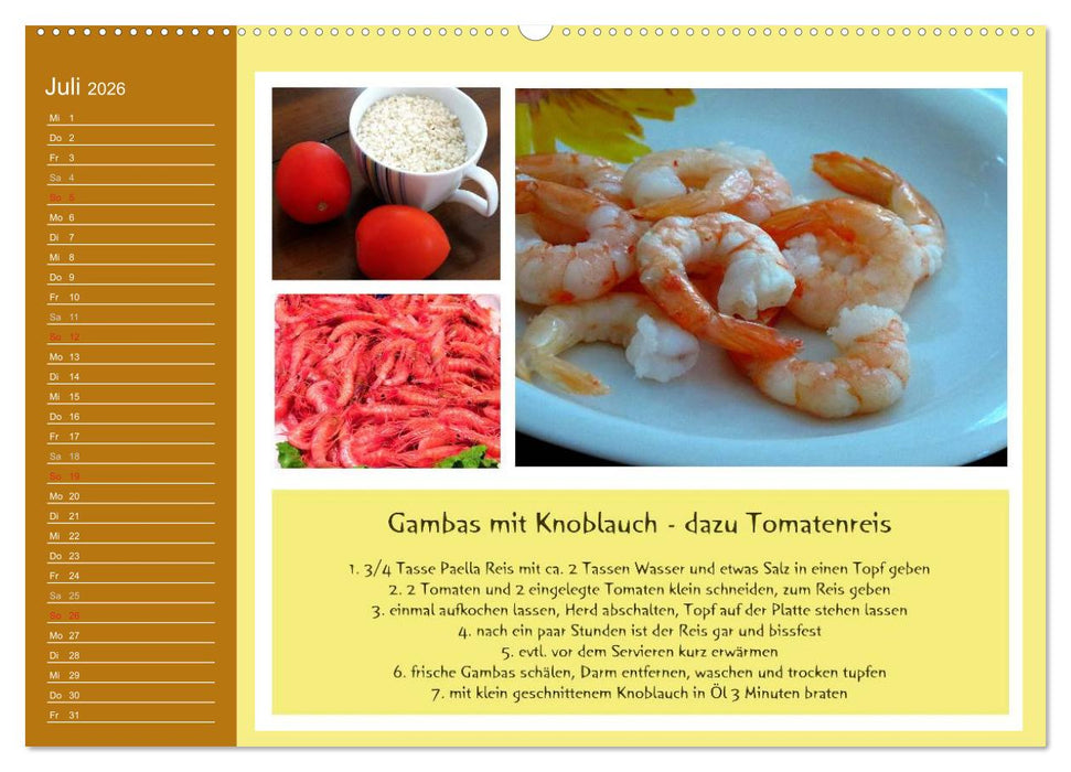 Meine Mallorca Rezepte (CALVENDO Premium Wandkalender 2026)