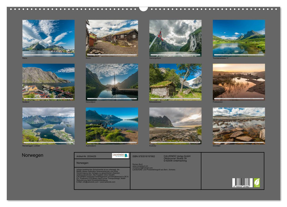 Norwegen (CALVENDO Wandkalender 2026)