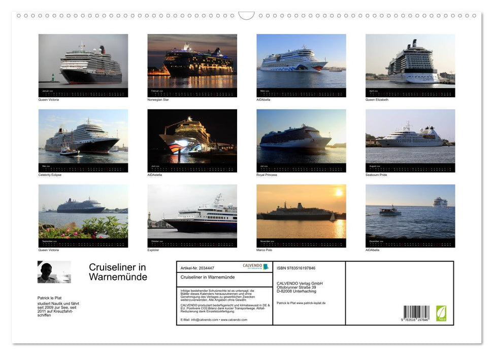 Cruiseliner in Warnemünde (CALVENDO Wandkalender 2026)