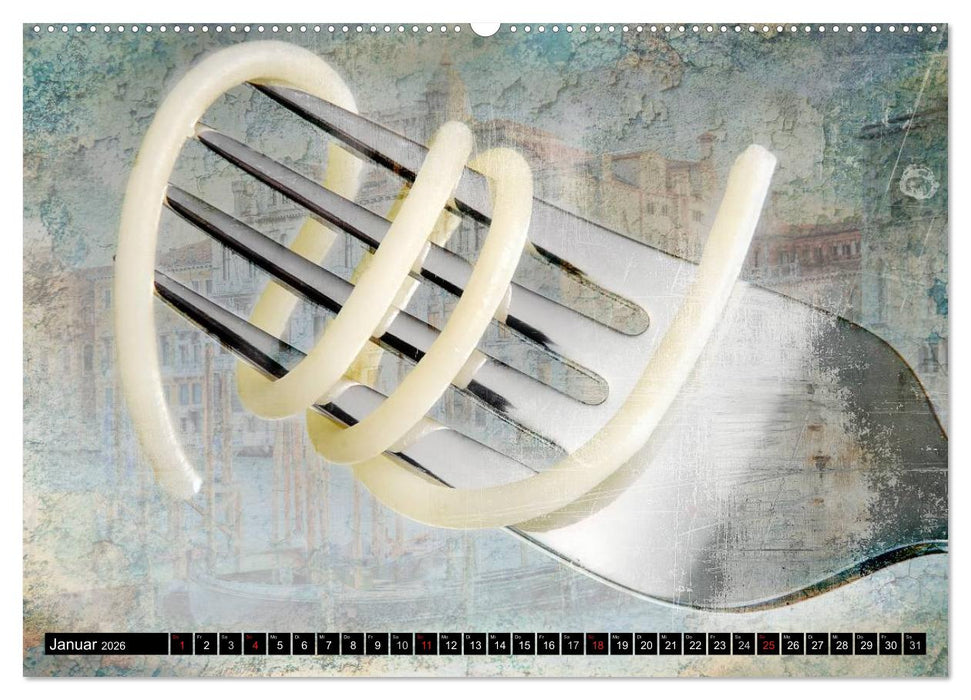 Italian Food - Vintage Design (CALVENDO Premium Wandkalender 2026)