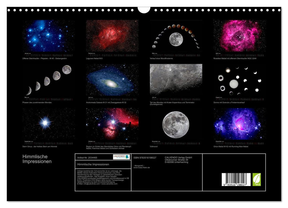 Himmlische Impressionen (CALVENDO Wandkalender 2026)