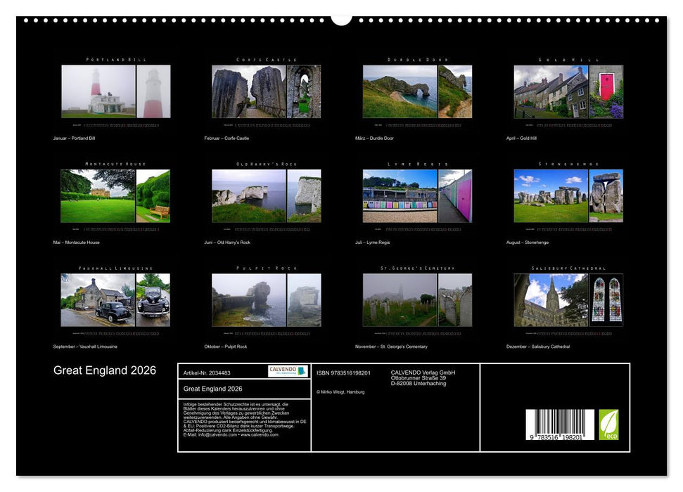 Great England 2026 (CALVENDO Premium Wandkalender 2026)