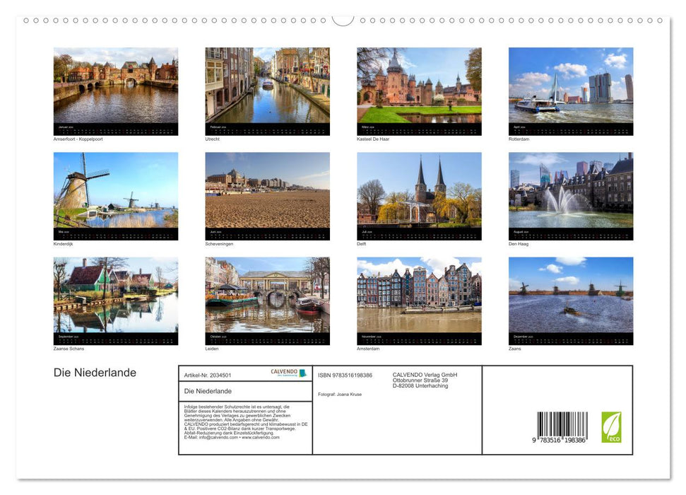 Die Niederlande (CALVENDO Premium Wandkalender 2026)