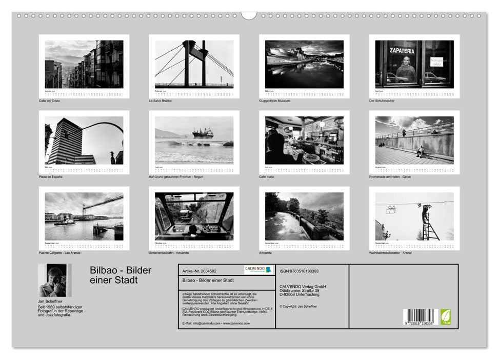 Bilbao - Bilder einer Stadt (CALVENDO Wandkalender 2026)