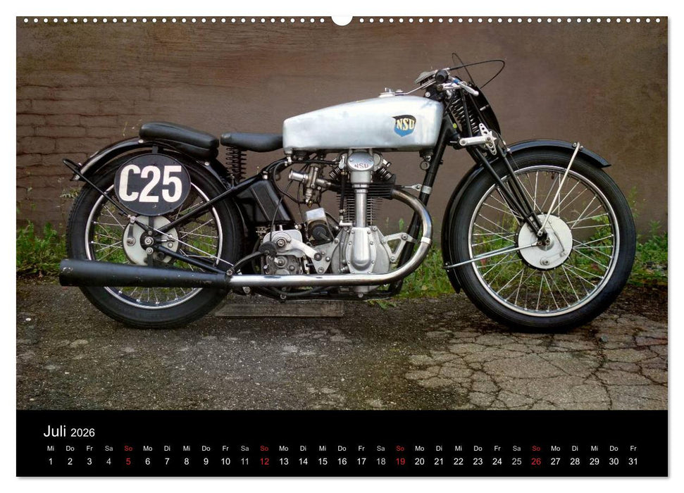Motorrad Oldtimer (CALVENDO Premium Wandkalender 2026)