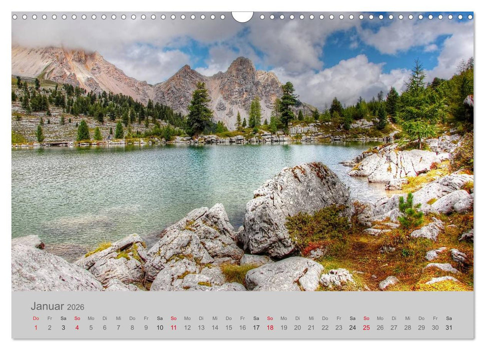 Traumkulissen in den Dolomiten (CALVENDO Wandkalender 2026)