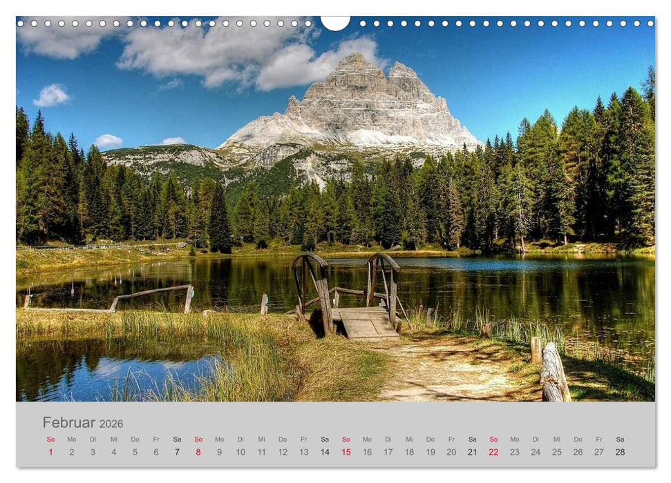 Traumkulissen in den Dolomiten (CALVENDO Wandkalender 2026)