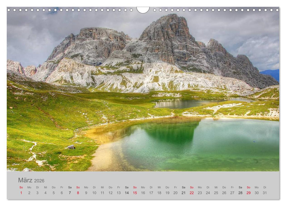 Traumkulissen in den Dolomiten (CALVENDO Wandkalender 2026)