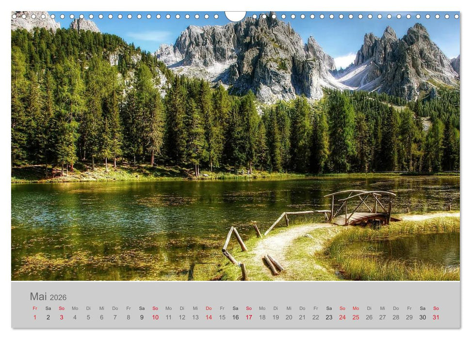 Traumkulissen in den Dolomiten (CALVENDO Wandkalender 2026)