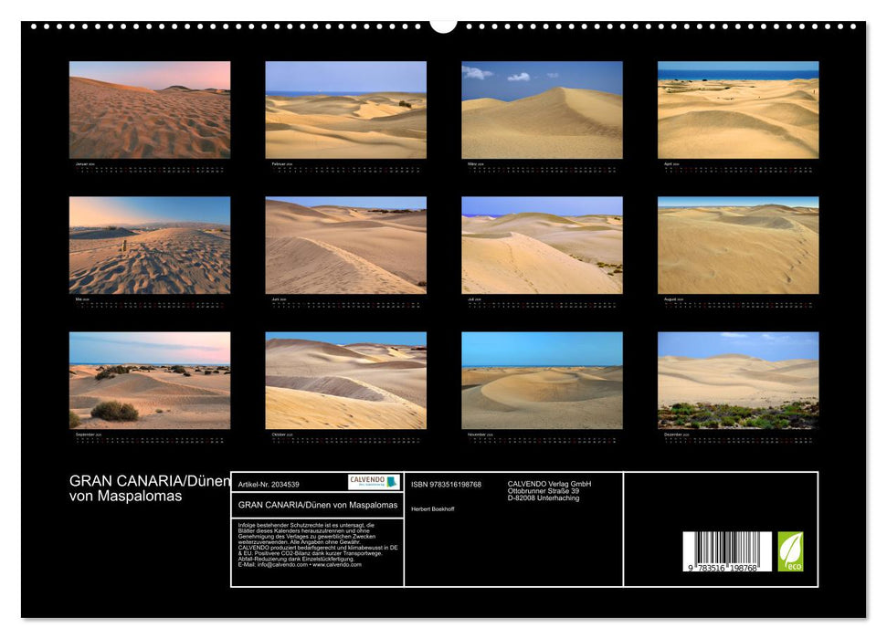 GRAN CANARIA/Dünen von Maspalomas (CALVENDO Premium Wandkalender 2026)