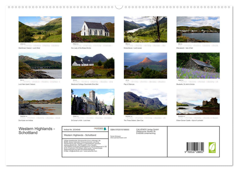 Western Highlands - Schottland (CALVENDO Premium Wandkalender 2026)