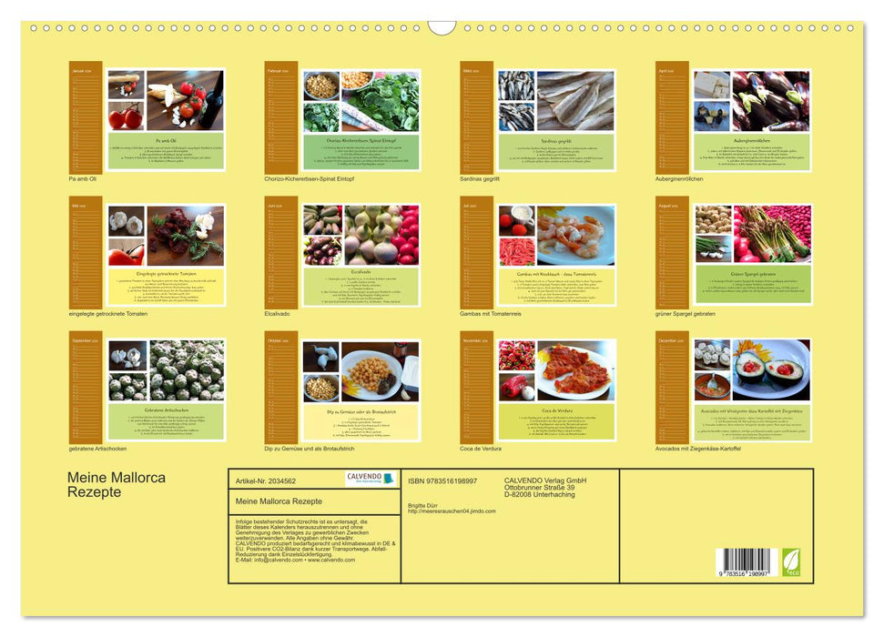 Meine Mallorca Rezepte (CALVENDO Wandkalender 2026)