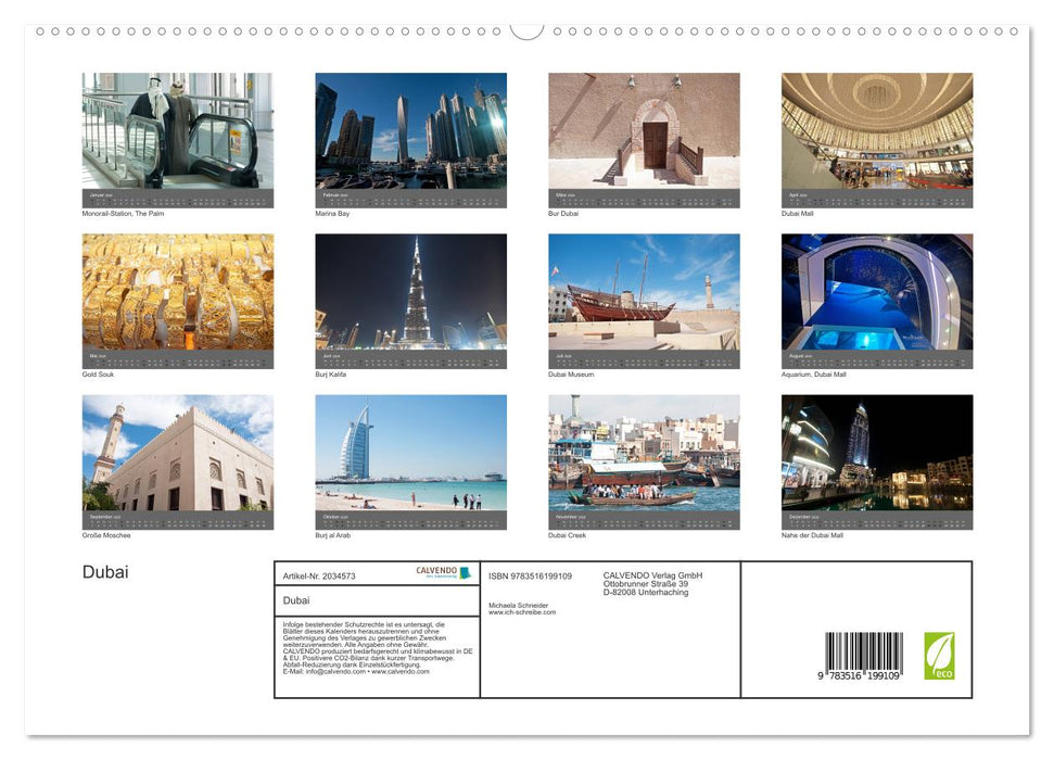 Dubai (CALVENDO Premium Wandkalender 2026)
