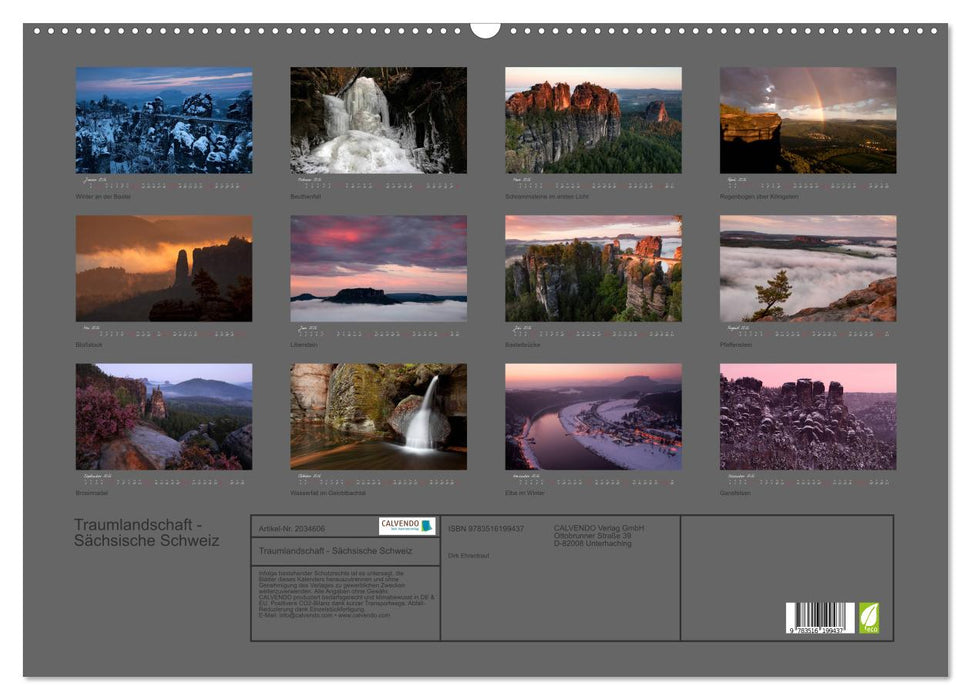 Traumlandschaft - Sächsische Schweiz (CALVENDO Wandkalender 2026)
