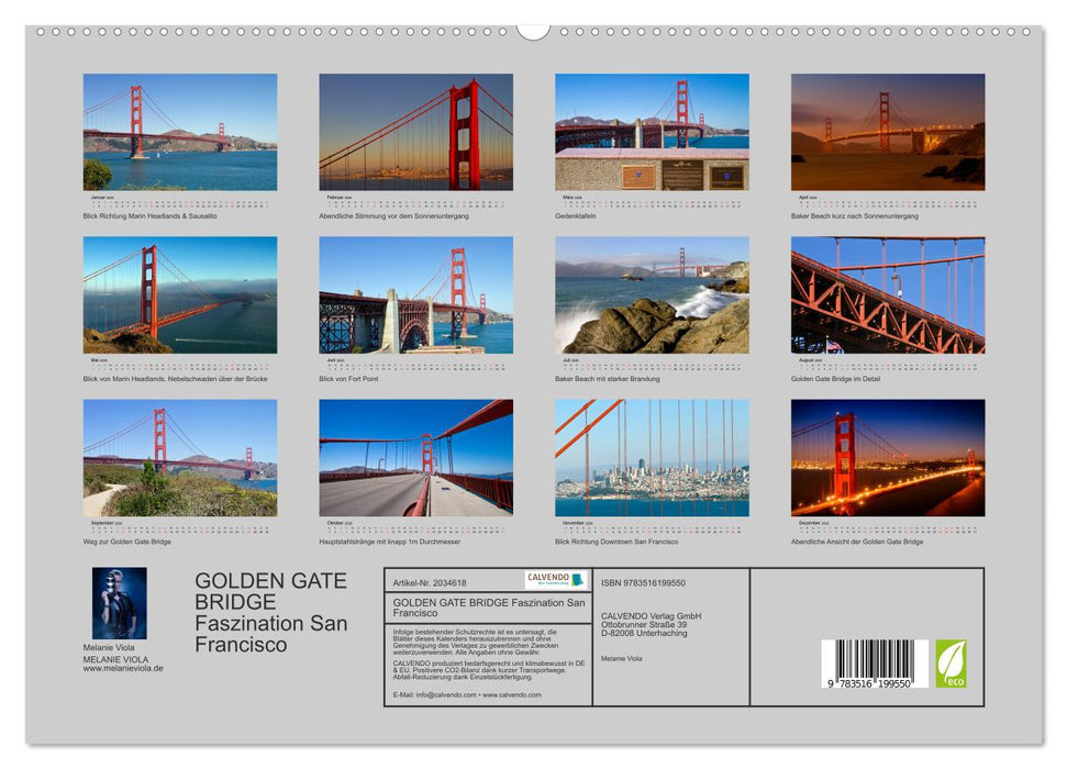 GOLDEN GATE BRIDGE Faszination San Francisco (CALVENDO Premium Wandkalender 2026)
