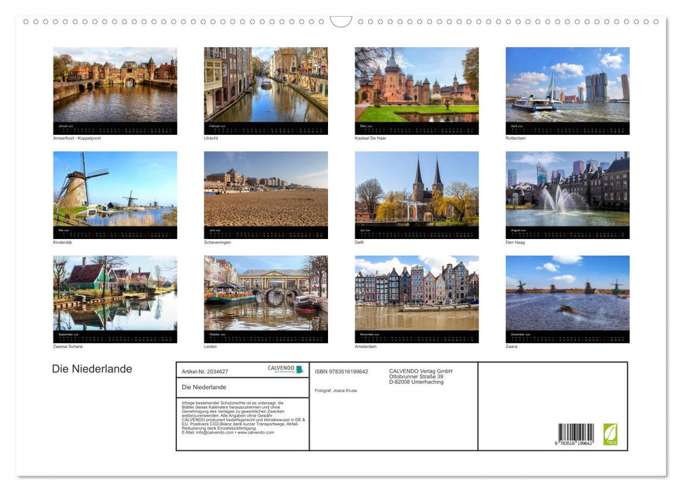 Die Niederlande (CALVENDO Wandkalender 2026)