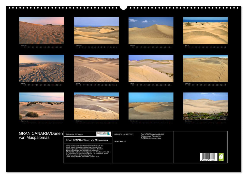 GRAN CANARIA/Dünen von Maspalomas (CALVENDO Wandkalender 2026)