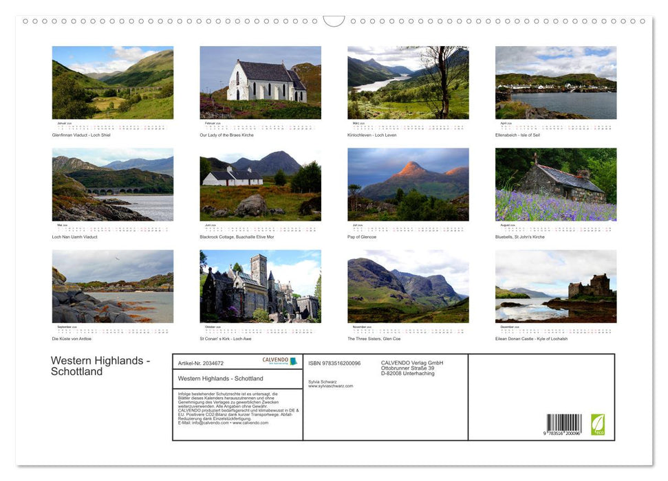 Western Highlands - Schottland (CALVENDO Wandkalender 2026)