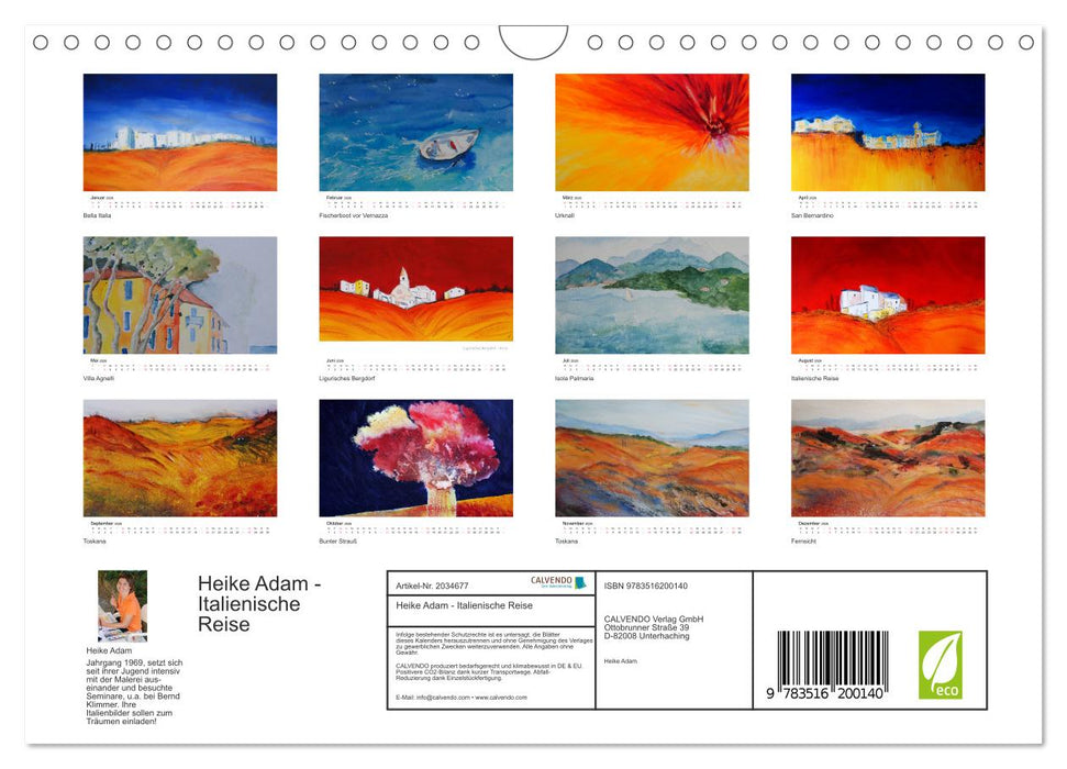 Heike Adam - Italienische Reise (CALVENDO Wandkalender 2026)