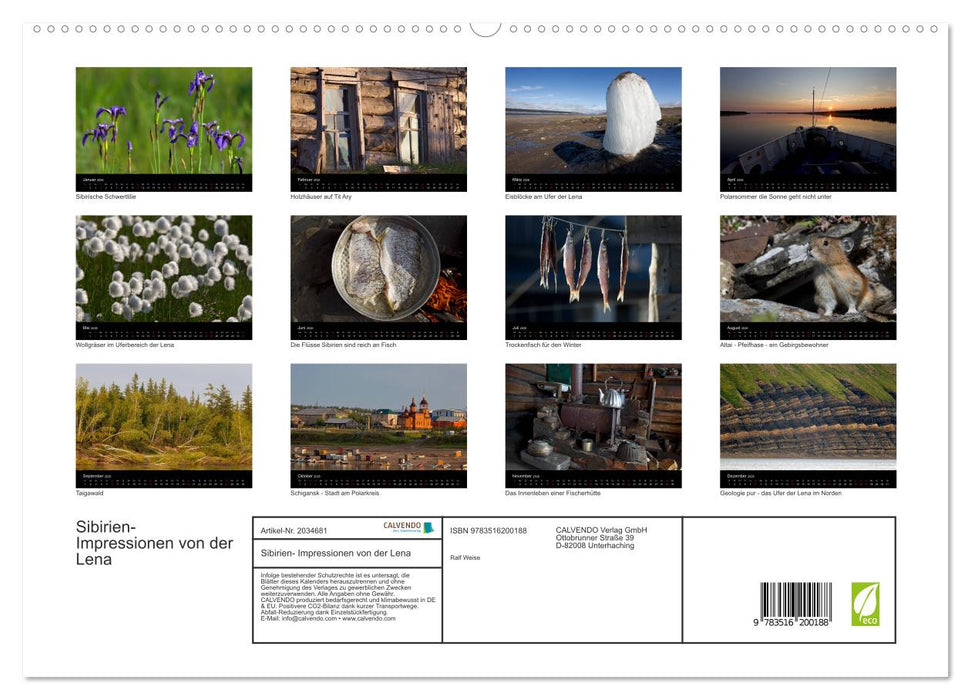 Sibirien- Impressionen von der Lena (CALVENDO Premium Wandkalender 2026)