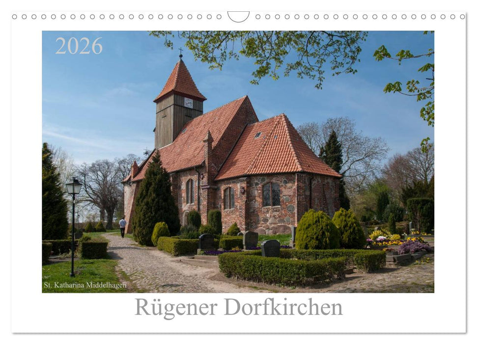 Dorfkirchen auf Rügen (CALVENDO Wandkalender 2026)