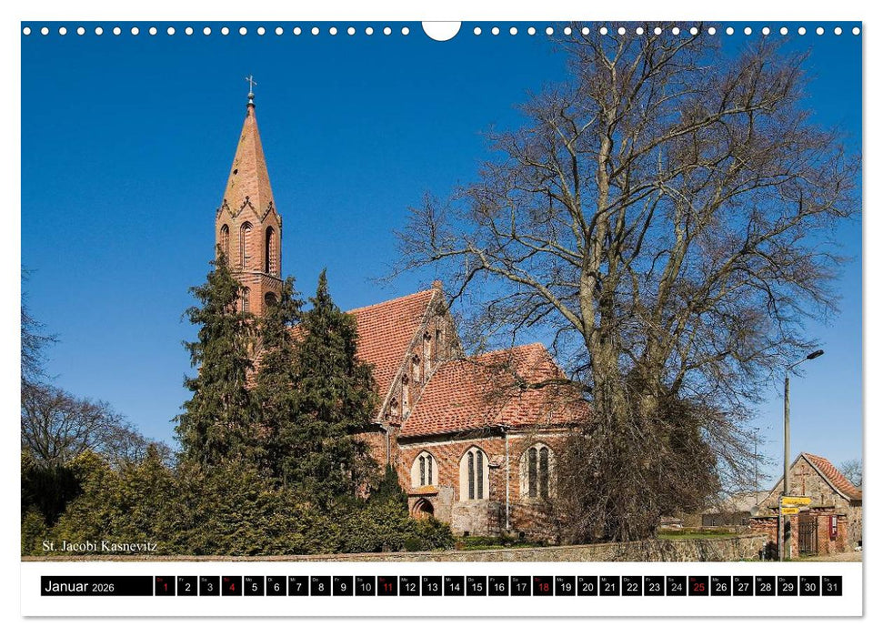Dorfkirchen auf Rügen (CALVENDO Wandkalender 2026)
