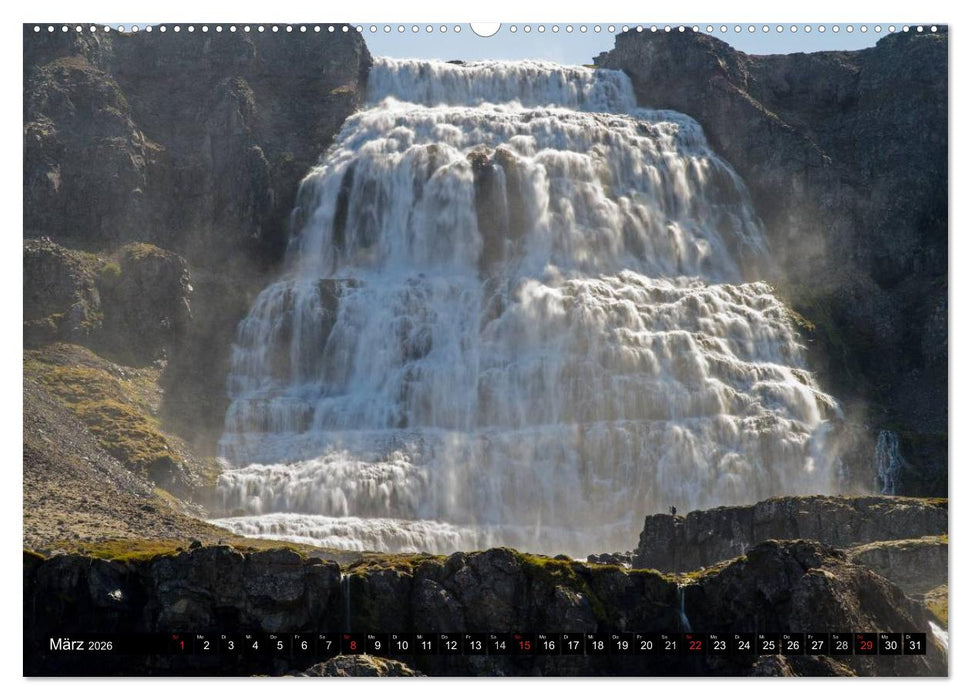 Wasserfälle Islands (CALVENDO Premium Wandkalender 2026)